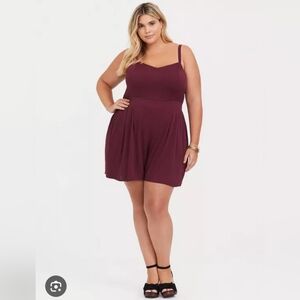Torrid Maroon Spaghetti Strap Jumpsuit With pockets.